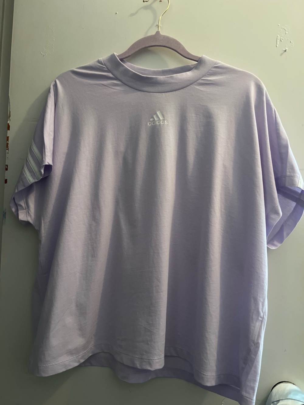 adidas Lavender Short Sleeve Logo Tee